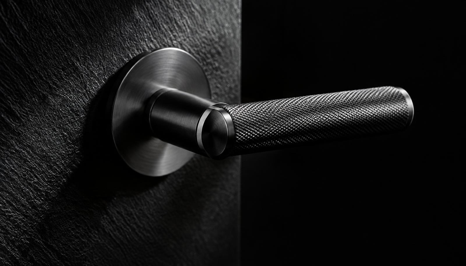 Knurled gunmetal lever handle